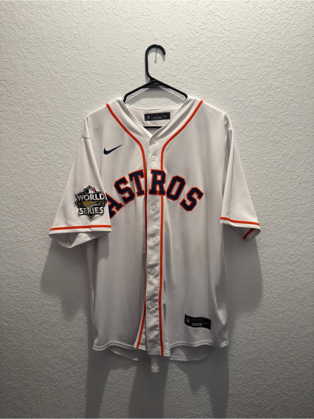 Nike White Astros Home Baseball Jersey with Orange Trim